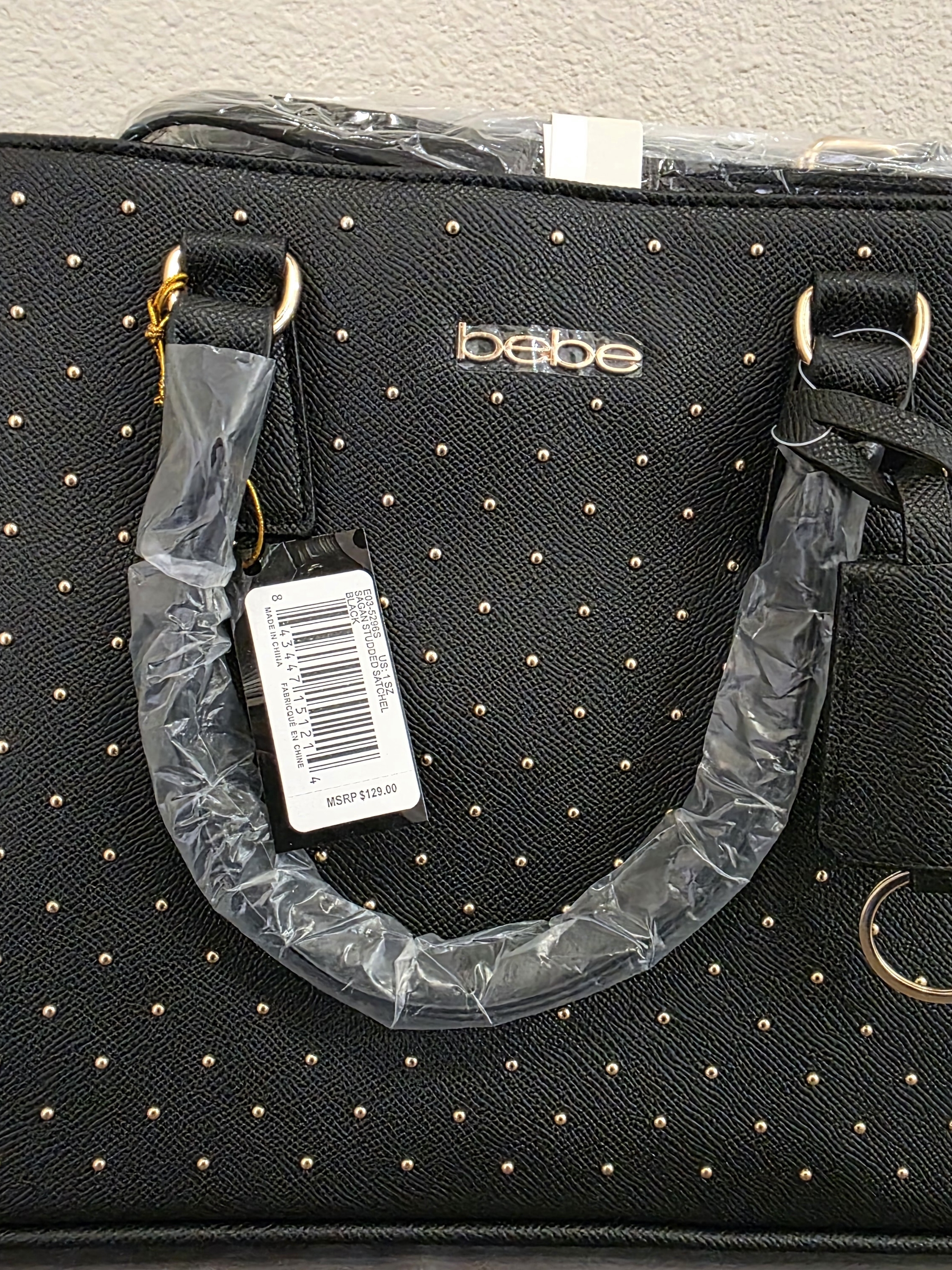 Bebe Sagan Studded Satchel